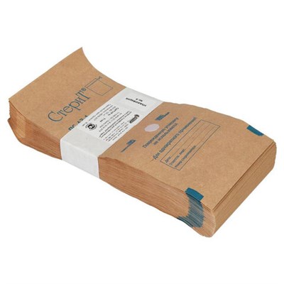 Пакет крафт самоклеящийся ВИНАР СТЕРИТ, комплект 100 шт., для ПАРОВОЙ/ВОЗДУШНОЙ стерилизации, 100х200 мм 630395