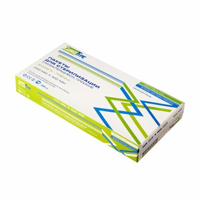 Пакет комбинированный самоклеящийся 200х400 мм EUROTYPE 200 шт., для ПАРОВОЙ/ГАЗОВОЙ стерилизации 631214