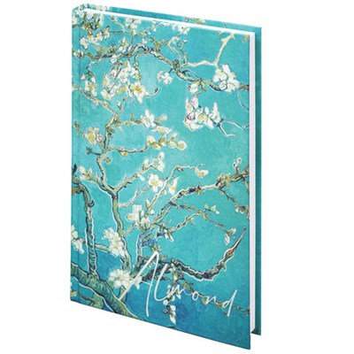 Блокнот А5 134х206 мм, 80 л., твёрдый, клетка, тиснение фольгой, STAFF, "Ван Гог", 114427 114427