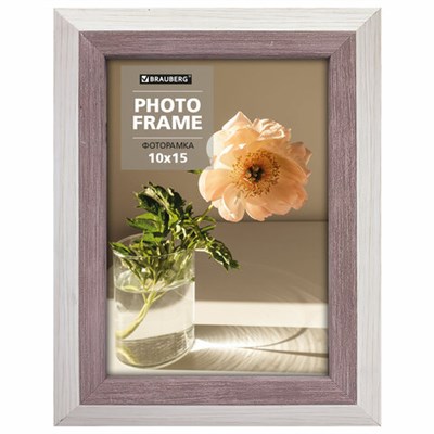 Рамка 10х15 см небьющаяся, багет 30 мм, пластик, BRAUBERG "Lambert", слоновая кость/капучино, 391249 391249