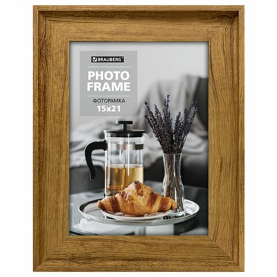 Рамка 15х21 см небьющаяся, багет 40 мм пластик, BRAUBERG "Walnut", цвет орех, 391264 391264