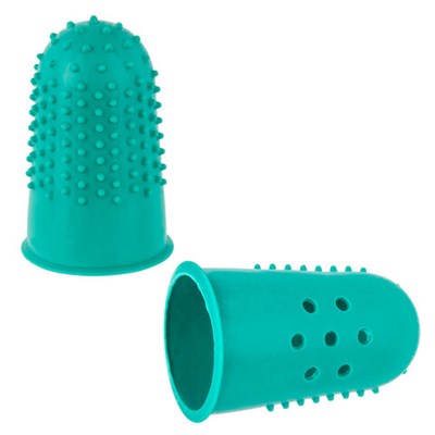 Напальчники резиновые с отверстиями, КОМПЛЕКТ 10 шт., диаметр 18 мм, зеленые, STAFF "EVERYDAY", 227964 227964