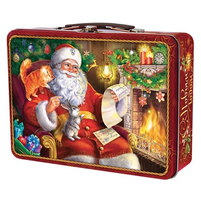 Подарок новогодний "Зимний вечер", НАБОР конфет 700 г, жестяная упаковка, 123024/ЖН025М 622419