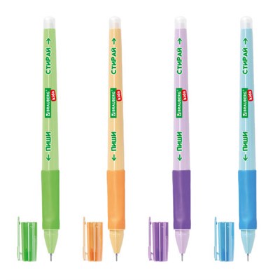 Ручка стираемая гелевая с эргономичным грипом BRAUBERG KIDS "RESTART COLOR", СИНЯЯ, игольчатый пишущий узел 0,5 мм, линия 0,35 мм, 144097 144097