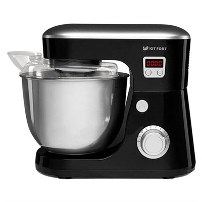 Миксер планетарный KITFORT КТ-1308-3, 600 Вт, 6 скоростей, 3 насадки, металлическая чаша 4,2 л, черный 455965
