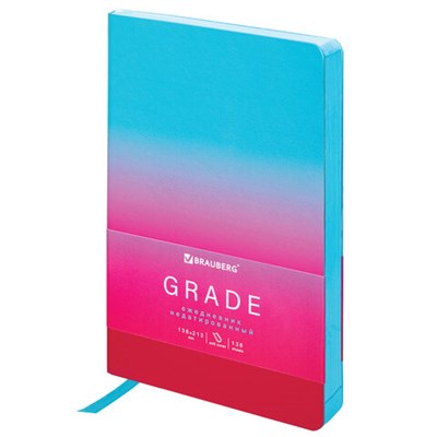 Ежедневник недатированный А5 138х213 мм, BRAUBERG "Grade", под кожу, 136 л., розовый-небесный, 114461 114461