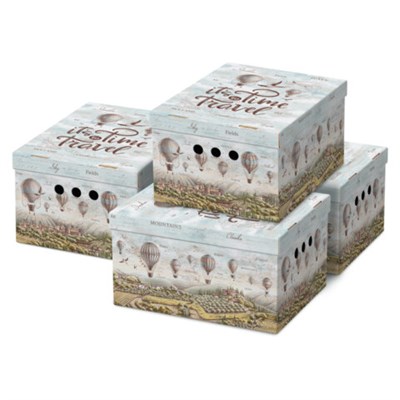 Короб для хранения из микрогофрокартона 330х250х185 мм, КОМПЛЕКТ 4 шт., 271815 271815