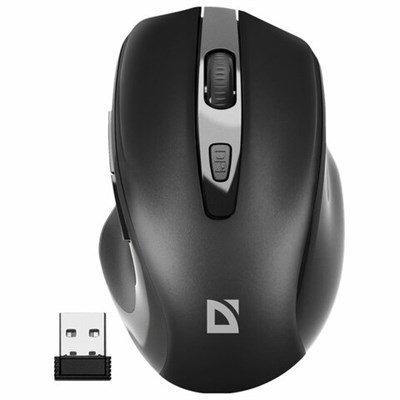 Мышь беспроводная DEFENDER Prime MB-053, USB, 5 кнопок + 1 колесо-кнопка, оптическая, черная, 52053 513822