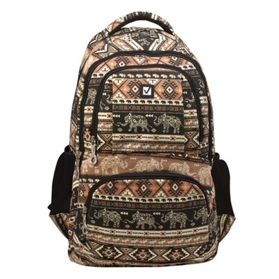 Рюкзак BRAUBERG CANVAS универсальный, 2 отделения, "Слоны", канвас, 47х32х14 см, 226354 226354