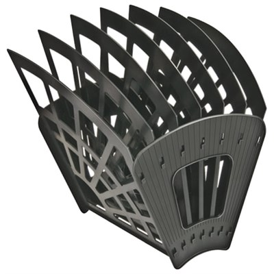 Лоток для бумаг "Эконом", 7-ми секционный, 6 отделений, черный, ЛТ418 235686