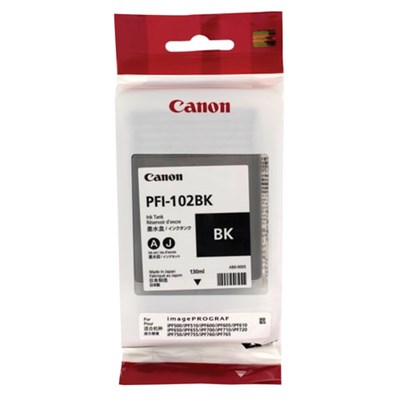 Картридж струйный CANON (PFI-102BK) iPF500/510/F600/605/610/650/655/700/710/720, черный, оригинальный, 130 мл, 0895B001 361553