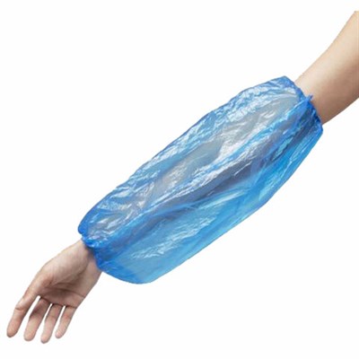 Нарукавники одноразовые КОМПЛЕКТ 100 штук (50 пар) ПЭ, 14 мкм, 3 г, 25х40 см, синие, ELEGREEN 608928