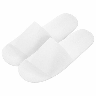 Тапочки одноразовые "Антикризисные" открытые КОМПЛЕКТ 25 пар спанбонд, р. 37-42, белые, SMZ 610908