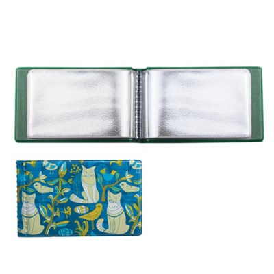 Визитница однорядная на 28 визитных, дисконтных или кредитных карт, "Кот бирюза", 2054.Т7 235607