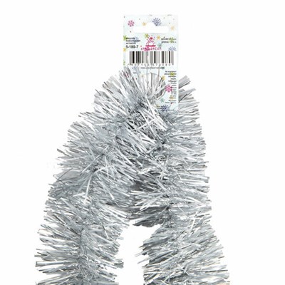 Мишура 1 штука, диаметр 70 мм, длина 2 м, матовое серебро, 73080 591864