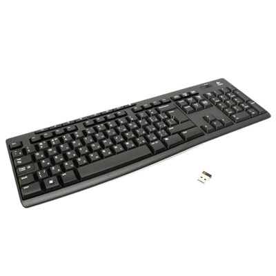 Клавиатура беспроводная LOGITECH K270, 104 клавиши + 8 дополнительных клавиш, мультимедийная, черная, 920-003757 511448