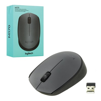 Мышь беспроводная LOGITECH M170, 2 кнопки + 1 колесо-кнопка, оптическая, черная, 910-004642 512000