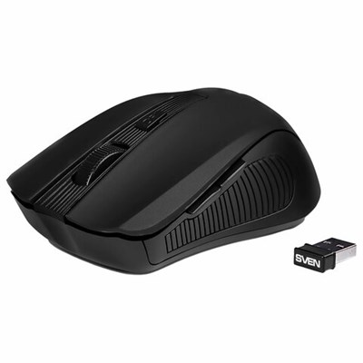 Мышь беспроводная SVEN RX-350W, 5 кнопок + 1 колесо-кнопка, оптическая, черная, SV-0195, SV-019570 513830