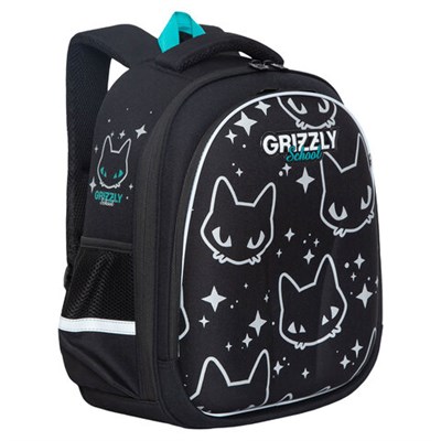 Ранец GRIZZLY анатомическая спинка, c брелоком, для девочек, "STAR CAT", 36х28х20 см, RAz-286-12/1 271190