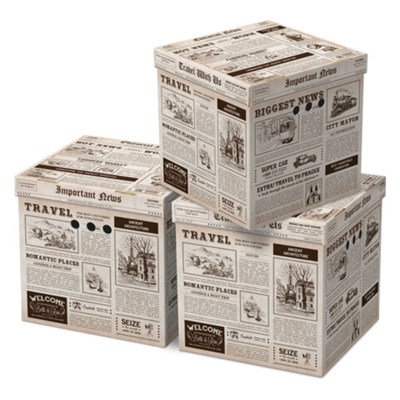 Короб для хранения из плотного микрогофрокартона 315х315х315 мм, КОМПЛЕКТ 3 шт., BRAUBERG HOME, 271818 271818