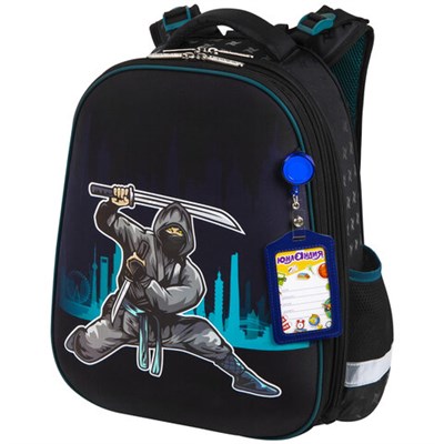 Ранец ЮНЛАНДИЯ EXTRA с дополнительным объемом, 2 отделения, "Black ninja", 38x29x18 см, 271380 271380
