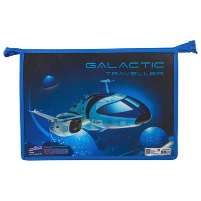 Папка для тетрадей ЮНЛАНДИЯ А4, 1 отделение, пластик, молния сверху, "Galactic traveller", 229105 229105