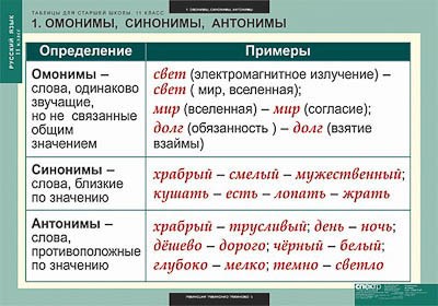 Таблицы демонстрационные "Русский язык 11 кл." - фото 51508282