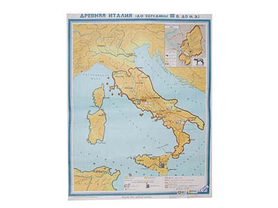 Учебная карта "Древняя Италия" (до середины III в до н.э.) (матовое, 2-стороннее лам.) - фото 51508363