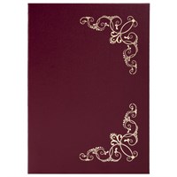 Папка адресная бумвинил с виньеткой, формат А4, бордовая, индивидуальная упаковка, STAFF 