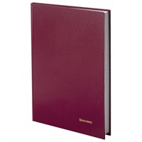 Книга учета 96 л., клетка, твердая, бумвинил, блок офсет, А4 (200х290 мм), BRAUBERG, бордовая, 130224 130224