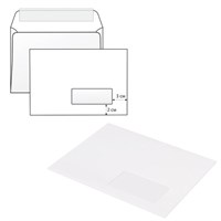 Конверты С5 (162х229 мм) ПРАВОЕ ОКНО, отрывная лента, 80 г/м2, КОМПЛЕКТ 1000 шт. 124405