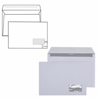 Конверты С4 (229х324 мм) ПРАВОЕ ОКНО, отрывная лента, 90 г/м2, КОМПЛЕКТ 500 шт., внутренняя запечатка, 121102 128287