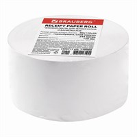 Чековая лента ТЕРМОБУМАГА 80 мм (диаметр 150 мм, длина 244 м, втулка 26 мм) слой наружу, BRAUBERG, 110560 110560