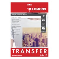 Бумага термотрансферная LOMOND для светлых тканей, А4, 10 шт., 140 г/м2, 0808411 110527