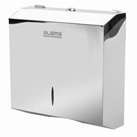 Диспенсер для полотенец LAIMA PROFESSIONAL INOX, (Система H2) Z-сложения, нержавеющая сталь, зеркальный, 605695 605695