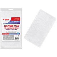 Салфетка из МИКРОФИБРЫ 40х80 см, WHITE ULTRA DENSE OVERLOCK, белая, 280 г/м2, LAIMA HOME, 608227 608227