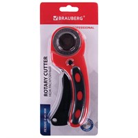 Нож раскройный роликовый 45 мм BRAUBERG PROFESSIONAL, круглое лезвие, резиновые вставки, 238087 238087