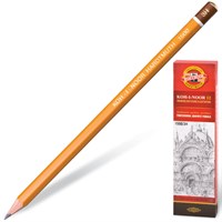 Карандаш чернографитный KOH-I-NOOR 1500, 1 шт., 3H, корпус желтый, заточенный, 150003H01170RU 180477