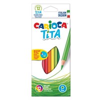 Карандаши цветные CARIOCA "Tita", 12 цветов, шестигранные, грифель 3 мм, 42793 181276