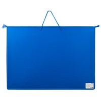 Папка для рисунков и чертежей на молнии с ручками ПИФАГОР А2, 1 отделение, пластик, ручки-шнурок, синяя, 270874 270874