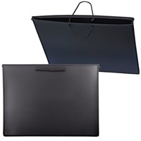 Папка для рисунков и чертежей А3+, 1 отделение, пластик, ручки-шнурок, на молнии, черная, ПМ-А3-35 223108