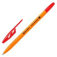 Ручка шариковая BRAUBERG "ULTRA ORANGE", КРАСНАЯ, узел 0,7 мм, чернила ГЕРМАНИЯ, наконечник ШВЕЙЦАРИЯ, 143564 143564