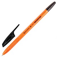 Ручка шариковая BRAUBERG "X-333 Orange", ЧЕРНАЯ, корпус оранжевый, узел 0,7 мм, линия письма 0,35 мм, 142410 142410