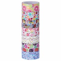 Клейкие WASHI-ленты для декора "Микс №2", 15 мм х 3 м, 7 цветов, рисовая бумага, ОСТРОВ СОКРОВИЩ, 661710 661710