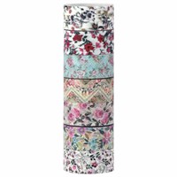 Клейкие WASHI-ленты для декора "ЦВЕТОЧНЫЙ МИКС", 15 мм х 3 м, 7 цветов, рисовая бумага, ОСТРОВ СОКРОВИЩ, 661707 661707