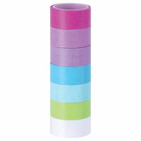 Клейкие WASHI-ленты для декора "ПАСТЕЛЬ", 7 холодных цветов, 15 мм х 3 м, рисовая бумага, ОСТРОВ СОКРОВИЩ, 661701 661701