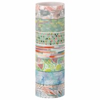 Клейкие WASHI-ленты для декора "Микс №1", 15 мм х 3 м, 7 цветов, рисовая бумага, ОСТРОВ СОКРОВИЩ, 661709 661709