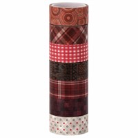 Клейкие WASHI-ленты для декора ОТТЕНКИ КРАСНОГО, 15 мм х 3 м, 7 цветов, рисовая бумага, ОСТРОВ СОКРОВИЩ, 661705 661705