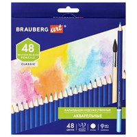 Карандаши художественные цветные акварельные BRAUBERG ART CLASSIC, 48 цветов, грифель 3,3 мм, 181532 181532