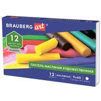 Пастель масляная художественная BRAUBERG ART CLASSIC, 12 цветов, круглое сечение, 181447 181447